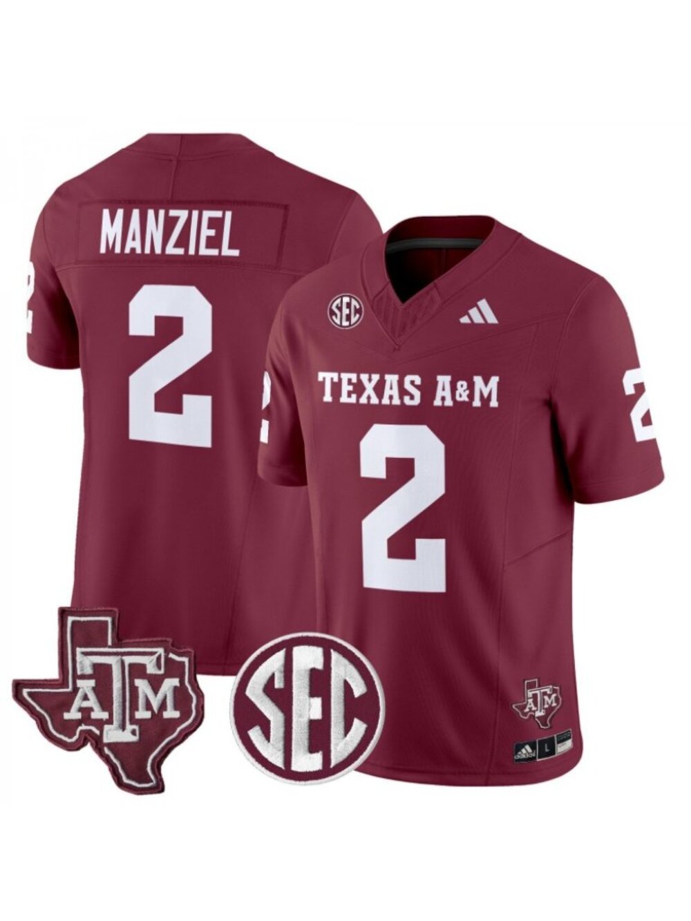Adult Mens Johnny Manziel Stitched Jersey Maroon Vapor